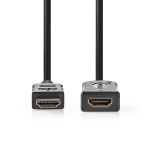 Nedis High Speed HDMI™ Cable with Ethernet | HDMI™ Connector | HDMI™ Output | 4K@60Hz | ARC | 10.2 Gbps | 1.00 m | Round | PVC | Black | Label