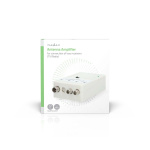 Nedis CATV Amplifier | Gain: 25 dB | 47 - 694 MHz | Number of outputs: 2 | Gain control | White