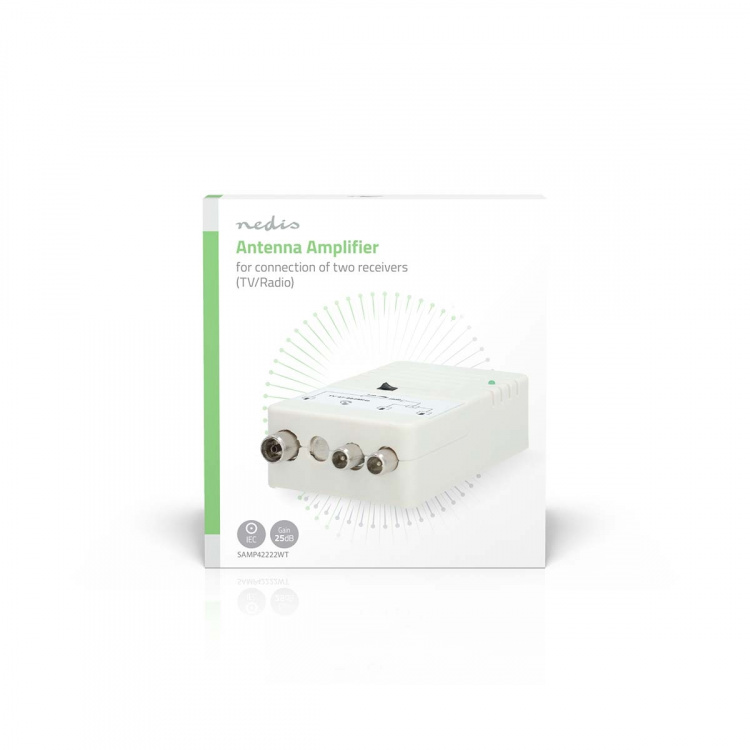 Nedis CATV Amplifier | Gain: 25 dB | 47 - 694 MHz | Number of outputs: 2 | Gain control | White