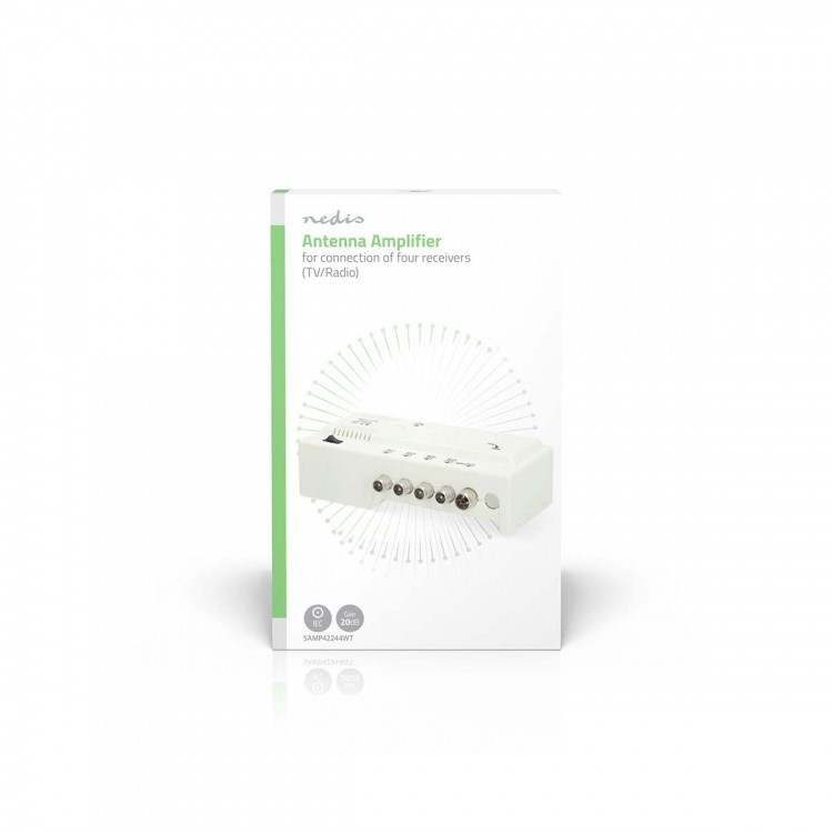 Nedis CATV Amplifier | Gain: 20 dB | 47 - 694 MHz | Number of outputs: 4 | Gain control | White