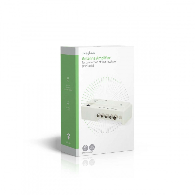 Nedis CATV Amplifier | Gain: 20 dB | 47 - 694 MHz | Number of outputs: 4 | Gain control | White