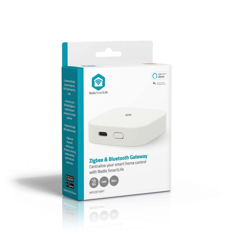 Nedis Zigbee Gateway | Bluetooth® / Zigbee 3.0 | 50 Devices | USB Powered | Android™ / IOS | White