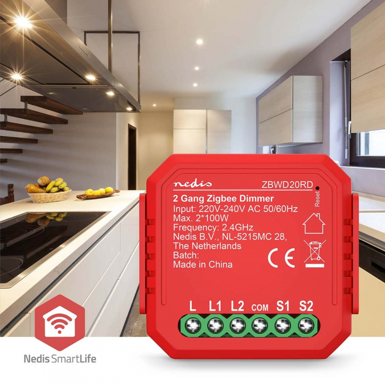 Nedis SmartLife Power Switch | Zigbee 3.0 | 2x100 W | Terminal Connection | App available for: Android™ / IOS