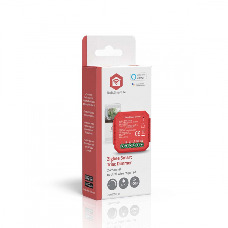 Nedis SmartLife Power Switch | Double Triac Dimmer | 2 x 100 W | Terminal Connection | App available for: Android™ / IOS Nedis SmartLife Power Switch | Double Triac Dimmer | 2 x 100 W | Terminal Connection | App available for: Android™ / IOS