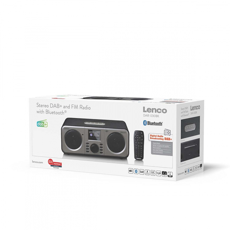 Lenco Stereo DAB+ FM Radio with Bluetooth® Black