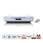 Lenco Kitchen clock radio with CD Bluetooth® and Remote Control White