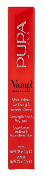 Pupa Milano Pupa Vamp! Creamy Duo Lip Pencil 1 g #012 Cherry Red / Lipstick 0,8g / Pencil 0,2g