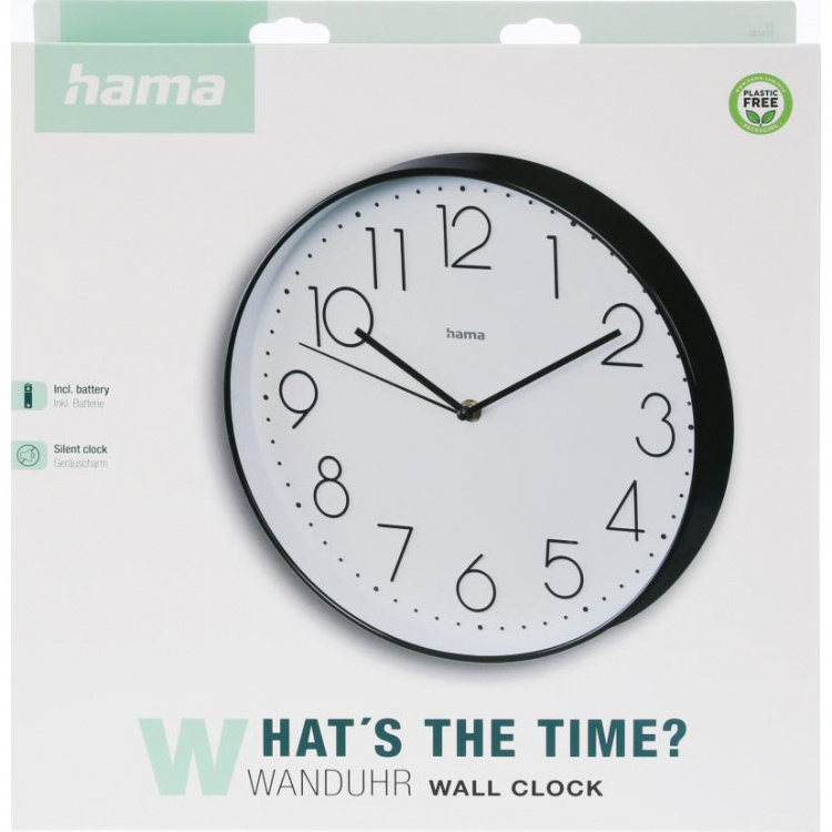 Hama Wall Clock Corsica Black/White 30cm Hama Wall Clock Corsica Black/White 30cm