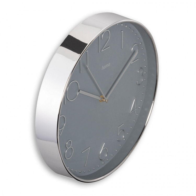 Hama Wall Clock Corsica Silver 30cm Hama Wall Clock Corsica Silver 30cm