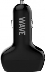 Wave Car charger, 1 x USB Type-C + 1 x USB-A 18W+18W, Black Wave Car charger, 1 x USB Type-C + 1 x USB-A 18W+18W, Black