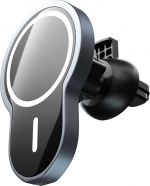 Wave magnetic Qi charging stand for car, black