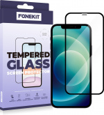 FoneKit Full Cover Armoured Glass, iPhone 12 / 12 Pro, black