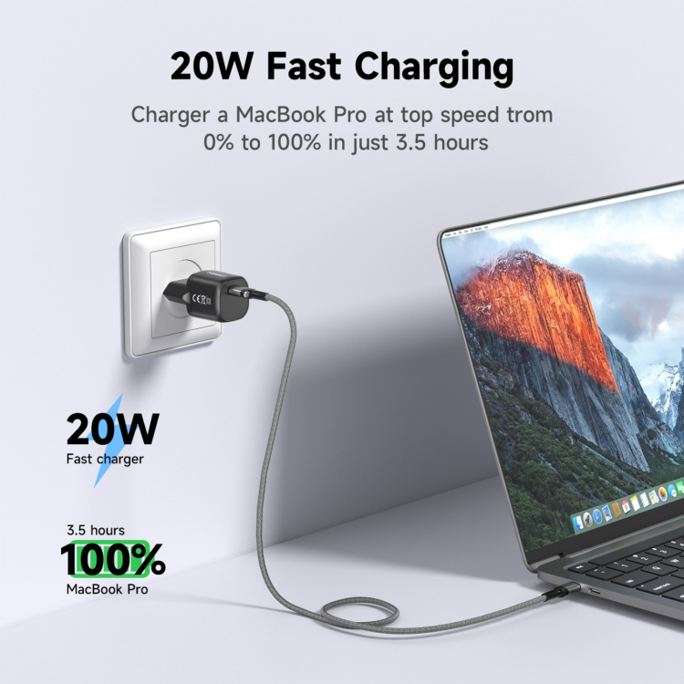 FoneKit Mini 20W AC charger, USB-C, black