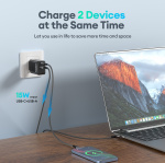 FoneKit Double 20W charger, USB-C + USB-A, black FoneKit Double 20W charger, USB-C + USB-A, black