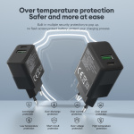 FoneKit Double 20W charger, USB-C + USB-A, black FoneKit Double 20W charger, USB-C + USB-A, black