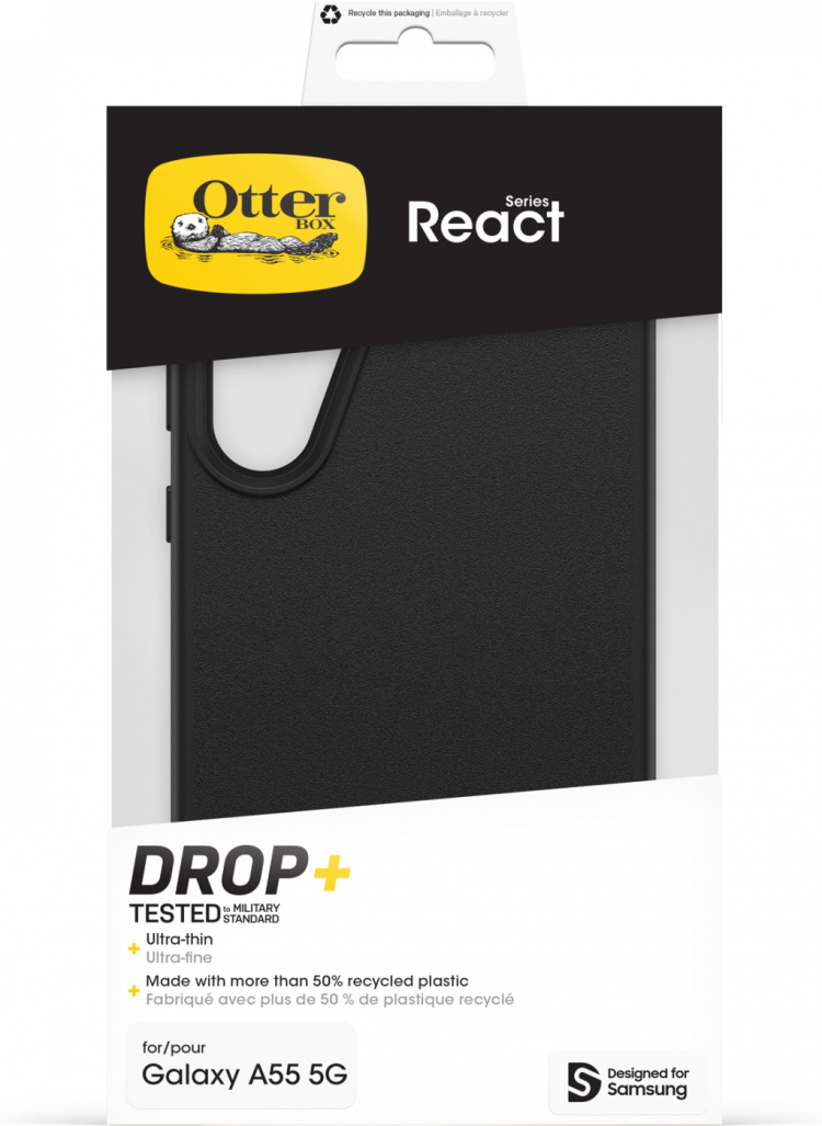 Otterbox React protective case, Samsung Galaxy A55, black Otterbox React protective case, Samsung Galaxy A55, black