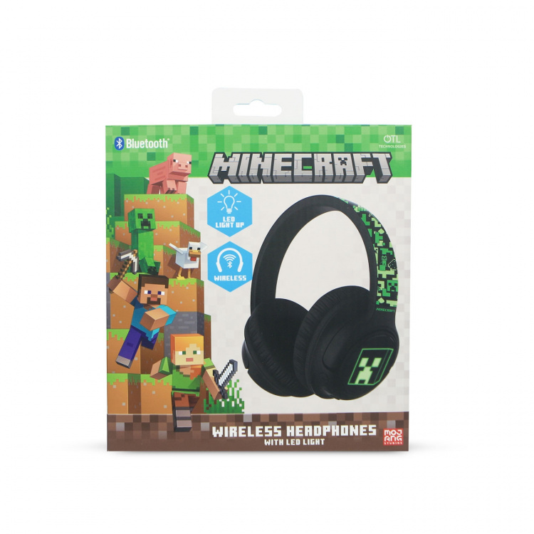 MINECRAFT Headphone Minecraft Led Light Sharing Aux Over-Ear Wireless