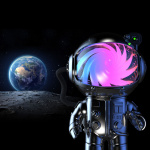 Mobility On Board Projector Stellar Light Space Silver Astronaut