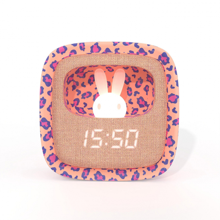 Mobility On Board Alarm Clock with Light Billy Clock Leopard Rose