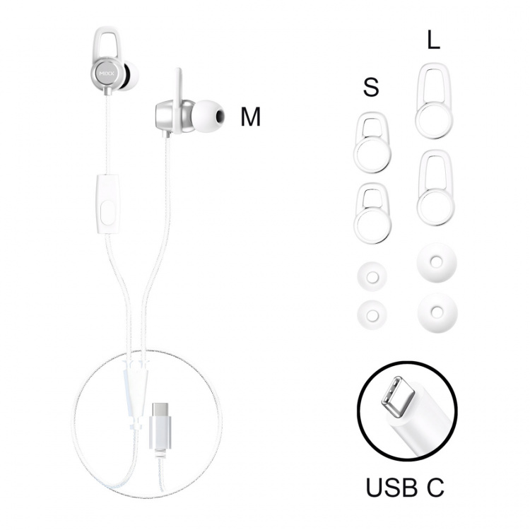 MIXX Headphone Soundport USB-C In-Ear Wired White