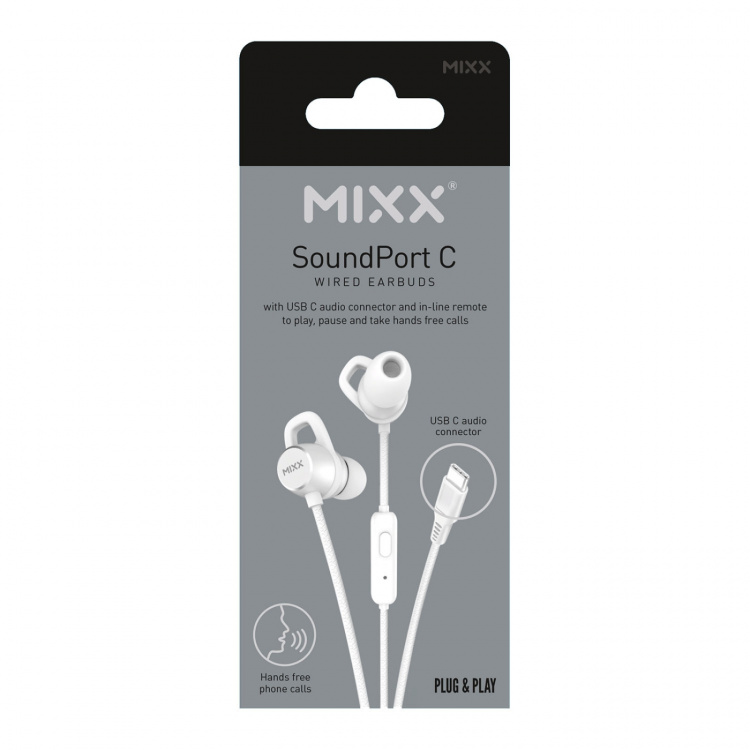 MIXX Headphone Soundport USB-C In-Ear Wired White