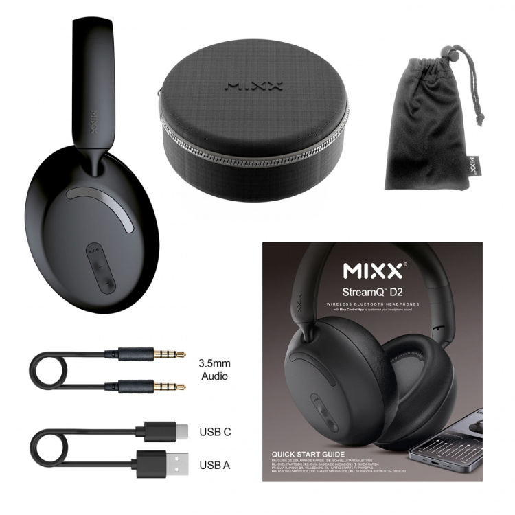 MIXX Headphone StreamQ D2 Over-Ear Wireless Black MIXX Headphone StreamQ D2 Over-Ear Wireless Black