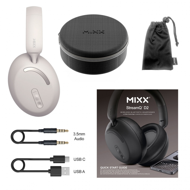 MIXX Headphone StreamQ D2 Over-Ear Wireless Sand MIXX Headphone StreamQ D2 Over-Ear Wireless Sand