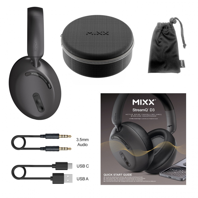 MIXX Headphone StreamQ D3 ANC Over-Ear Wireless Black