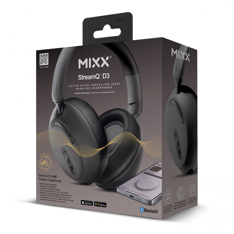 MIXX Headphone StreamQ D3 ANC Over-Ear Wireless Black