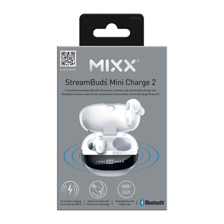 MIXX Headphone Mini Charge 2 In-Ear Tws Qi Wireless White