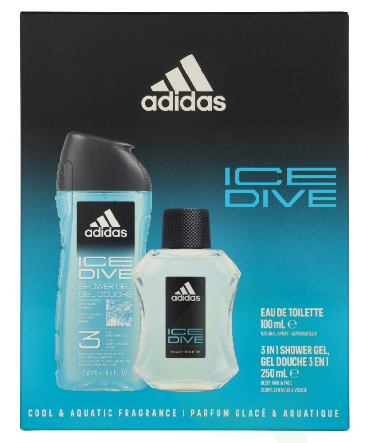 Adidas Ice Dive Giftset 350 ml Edt Spray 100ml/Shower Gel 250ml
