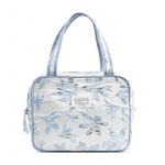 Karen Toiletry bag with handle - Blue brocade
