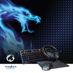 Nedis Gaming Combo Kit | 5-in-1 | Keyboard, Headset, Mouse and Mouse Pad | Black | QWERTY | ND Layout
