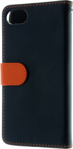 Insmat Exclusive Flip Case Wallet Case for iPhone 6 / 6s / 7 / 8 / SE, black / orange