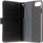 Insmat Exclusive Flip Case Wallet Case for iPhone 6 / 6s / 7 / 8 / SE, black / orange