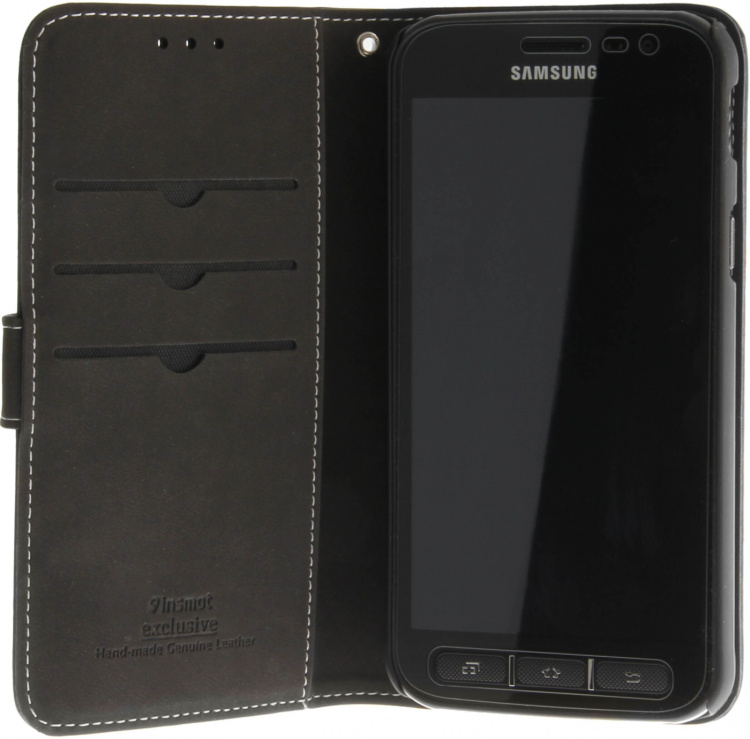 Insmat Exclusive Flip Case wallet case, Samsung Xcover 4 / 4S, black