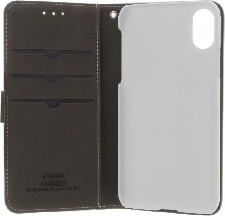 Insmat Exclusive Flip Case wallet case, iPhone X / Xs, white