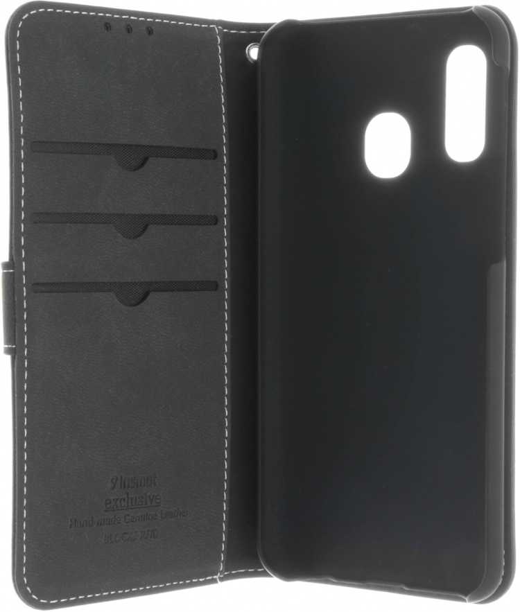 Insmat Exclusive Flip Case wallet case, Samsung Galaxy A40, black