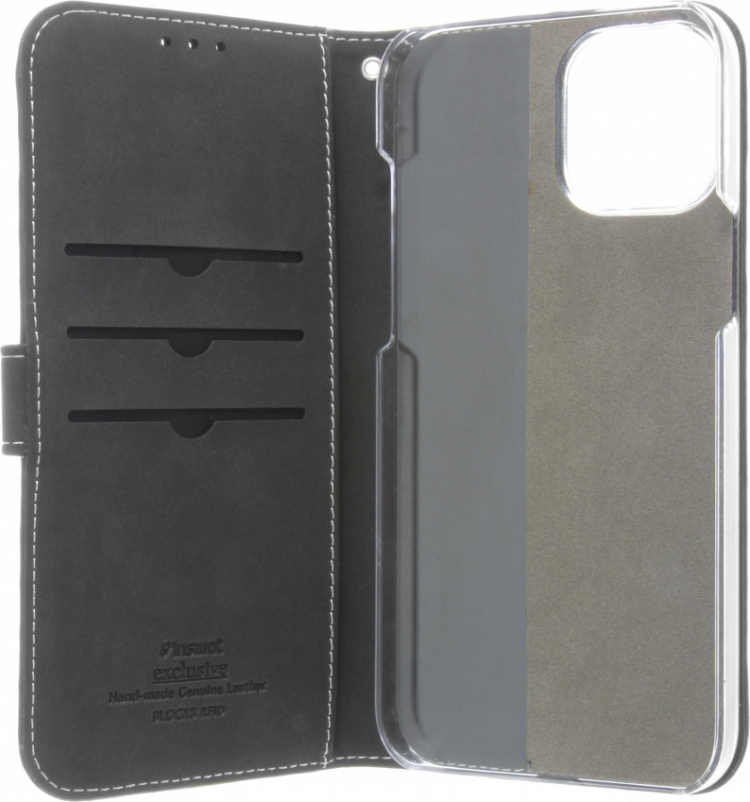Insmat Exclusive Flip Case Wallet Case, iPhone 12 Pro Max, black