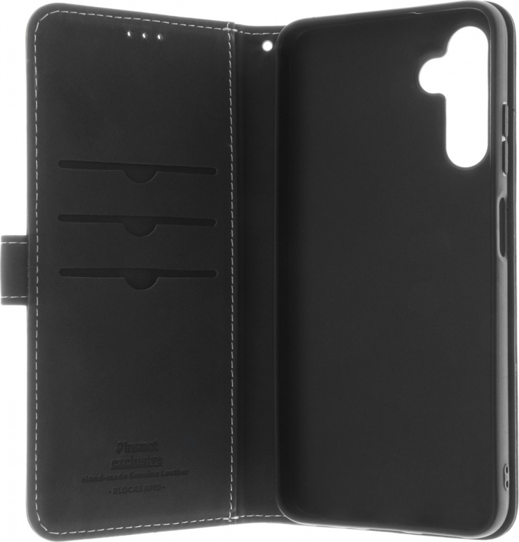 Insmat Exclusive Flip Case wallet case, Samsung Galaxy A25 5G, black