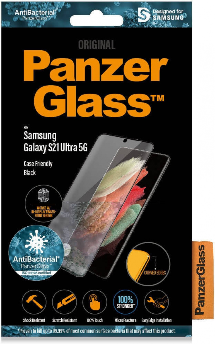 PanzerGlass Case Friendly Fingerprint Armoured Glass, Galaxy S21 Ultra, black PanzerGlass Case Friendly Fingerprint Armoured Glass, Galaxy S21 Ultra, black