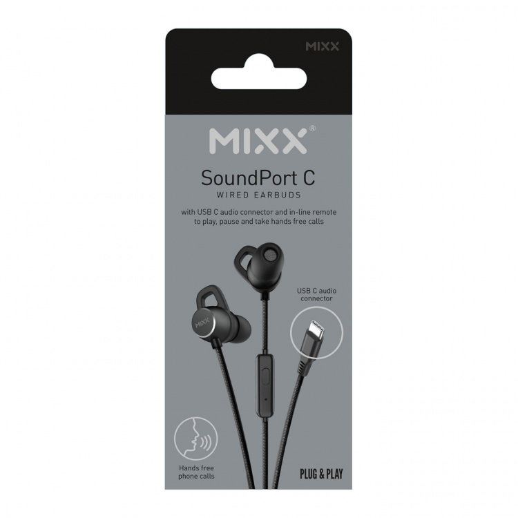 MIXX Headphone Soundport USB-C In-Ear Wired Black