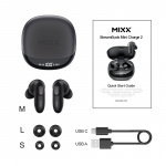 MIXX Headphone Mini Charge 2 In-Ear Tws Qi Wireless Black