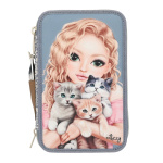 TOPModel Triple Pencil Case CAT LOVE - Light Blue and Cream (413271) TOPModel Triple Pencil Case CAT LOVE - Light Blue and Cream (413271)