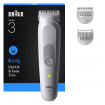 Braun Body Groomer Series 3, +3 Grooming Tools, BG3530 - Gentle Grey