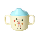 RICE Melamine 2 Handle Baby Cup with Fun Fair Print - Mint - 250 ml RICE Melamine 2 Handle Baby Cup with Fun Fair Print - Mint - 250 ml
