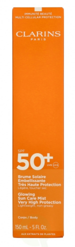 Clarins Glowing Sun Care Mist SPF50+ 150 ml Lightweight, Non-Greasy