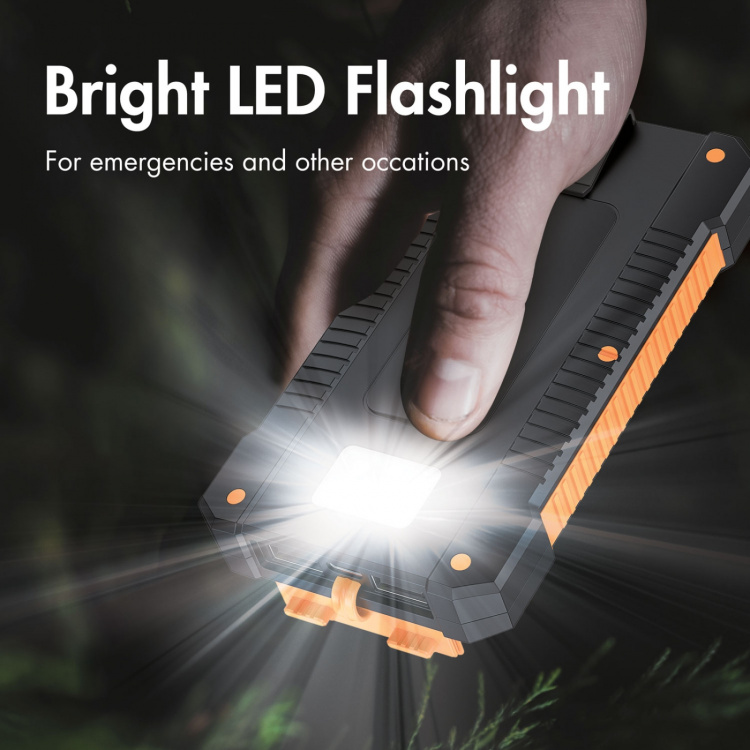 LogiLink PowerBank 6.000 mAh 10W Solcell Svart/Orange