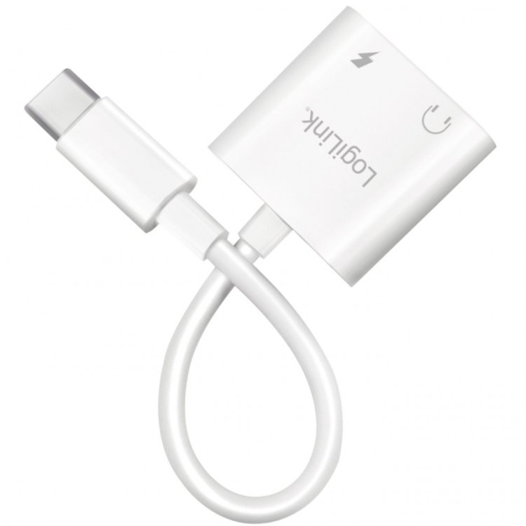 LogiLink USB-C-adapter med 1 x ljudport, 1 x USB-C PD 60W Vit