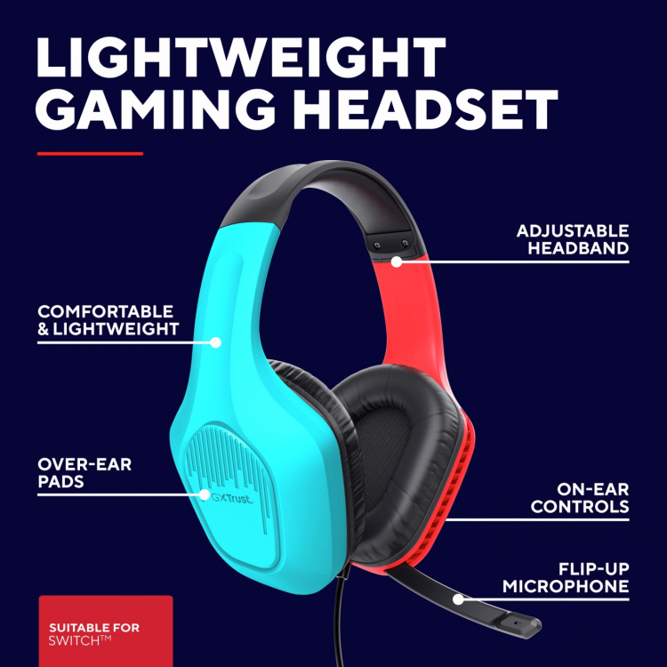 Trust GXT 416S Zirox Gamingheadset Nintendo Switch / Switch 2 Trust GXT 416S Zirox Gamingheadset Nintendo Switch / Switch 2